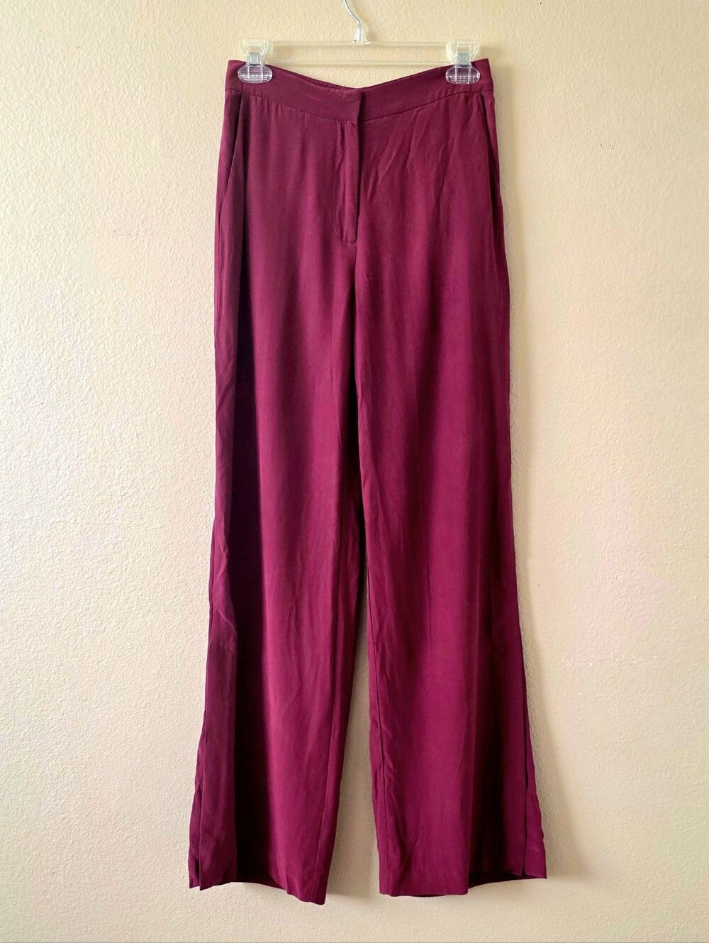 Robert Rodriquez Womens Plum Silk Trouser Work Pants - Size 0